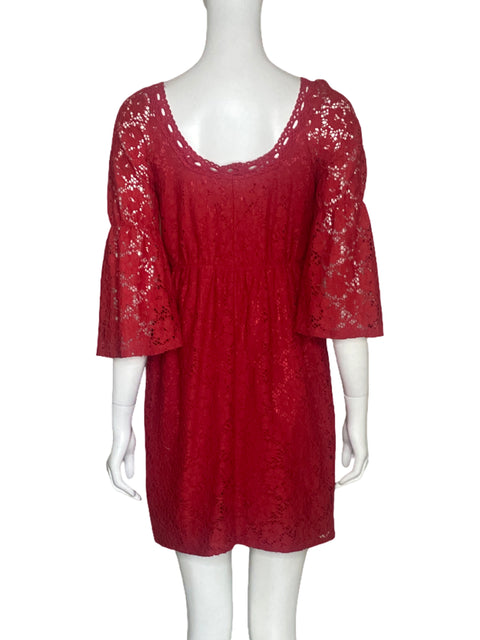 Vestido Laundry Encaje Rojo-Talla M