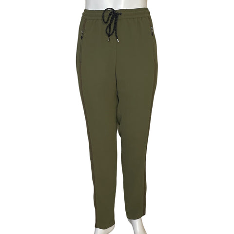 Pantalón Punto Roma Cordon Zipper Verde - Talla XL