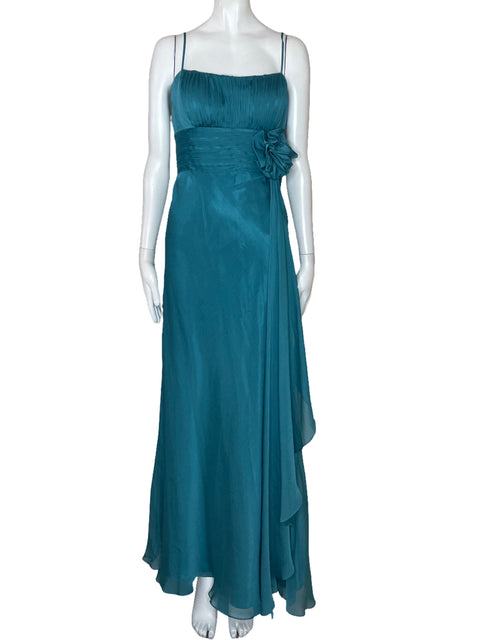 Vestido Dave & Johnny Flor Tiras Verde-Talla 14