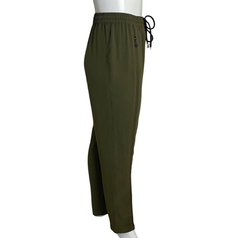Pantalón Punto Roma Cordon Zipper Verde - Talla XL
