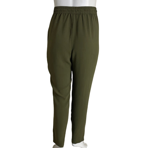 Pantalón Punto Roma Cordon Zipper Verde - Talla XL