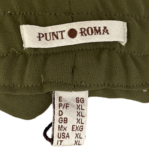 Pantalón Punto Roma Cordon Zipper Verde - Talla XL