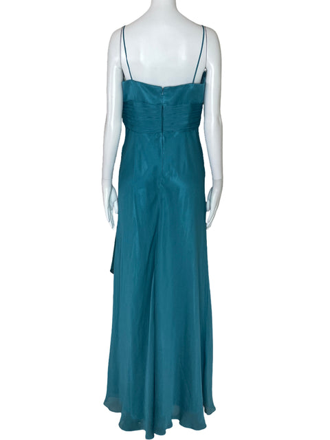 Vestido Dave & Johnny Flor Tiras Verde-Talla 14