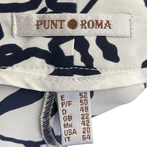 Pantalón Punto Roma Estampado Azul - Talla 20