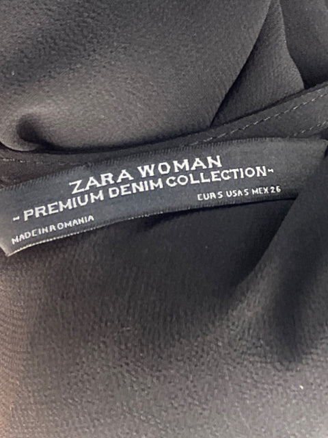 Vestido Zara Sin mangas Midi Negro-Talla S