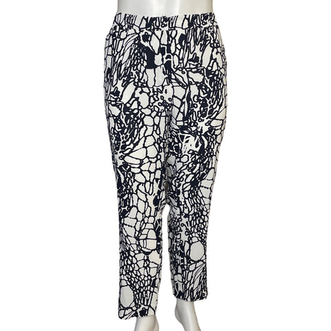 Pantalón Punto Roma Estampado Azul - Talla 20