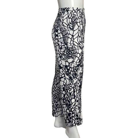 Pantalón Punto Roma Estampado Azul - Talla 20