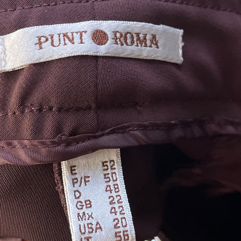 Pantalón Punto Roma Recto Rojo Vino - Talla 20