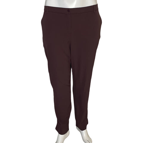 Pantalón Punto Roma Recto Rojo Vino - Talla 20