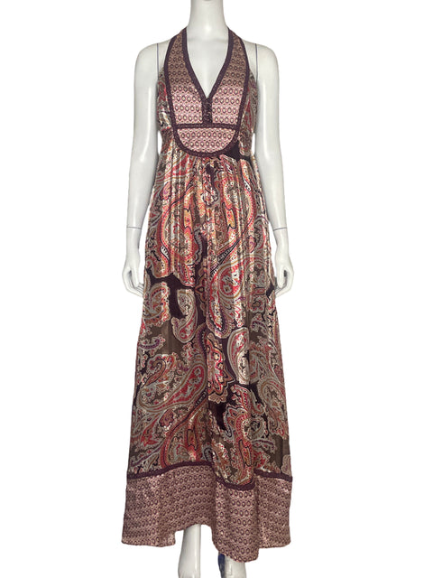 Vestido MNG Plisado Rojo Vino-Talla 8