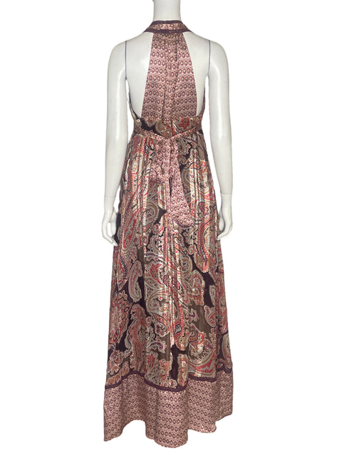 Vestido MNG Plisado Rojo Vino-Talla 8