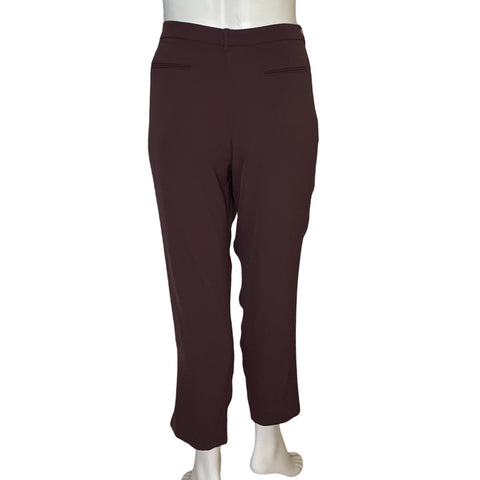 Pantalón Punto Roma Recto Rojo Vino - Talla 20