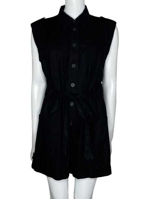 Romper Rachel Zoe Sin Mangas Bolsillos Negro-Talla 8