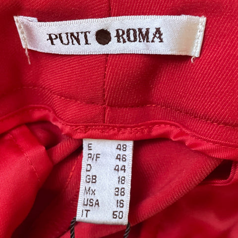 Pantalón Punto Roma Recto Rojo - Talla 16