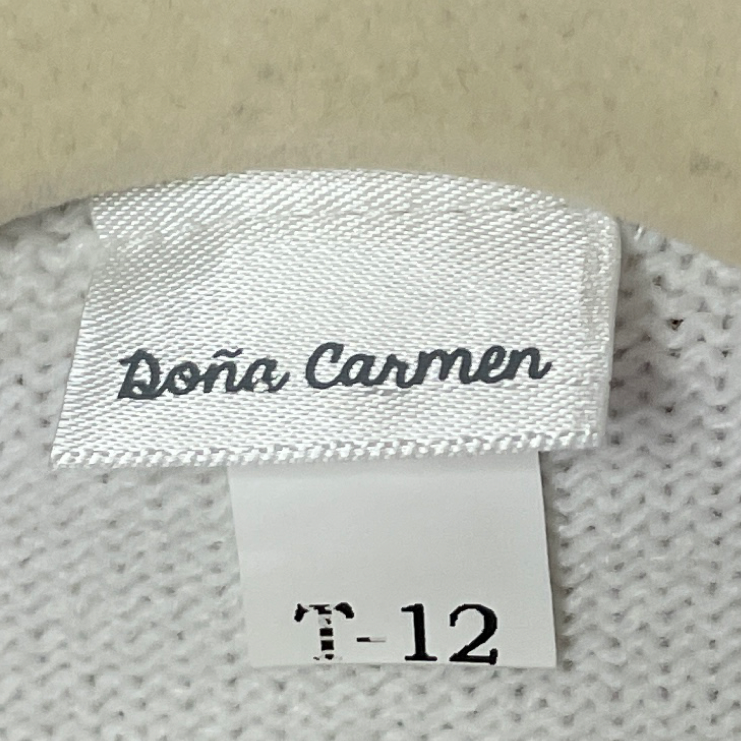 Cardigan Doña Carmen Punto Crop Blanco-Talla 12M