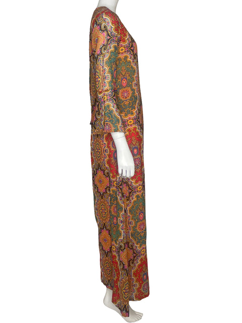 Vestido Lanidor Estampado Recto Naranja-Talla 36