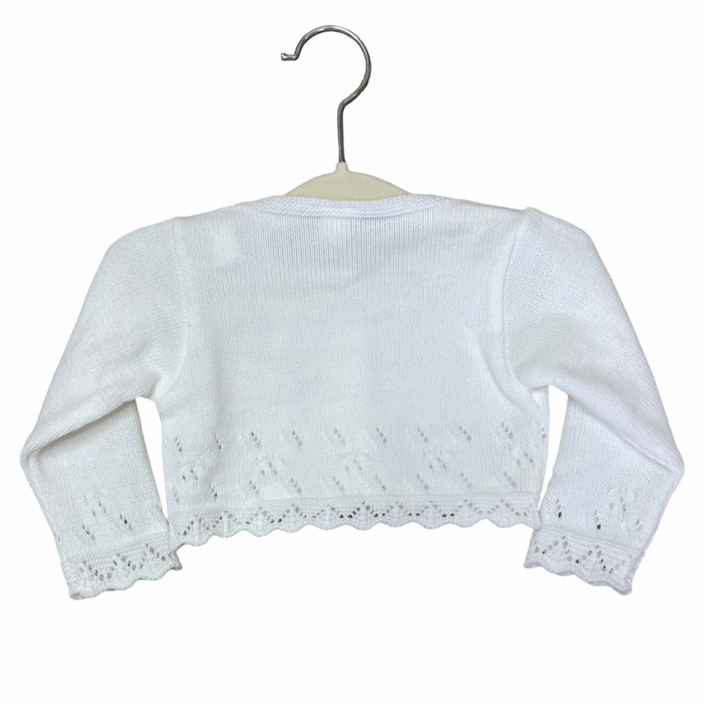 Cardigan Doña Carmen Punto Crop Blanco-Talla 12M