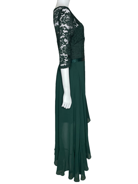Vestido Bbonlinedress Encaje Asimétrico Verde-Talla L