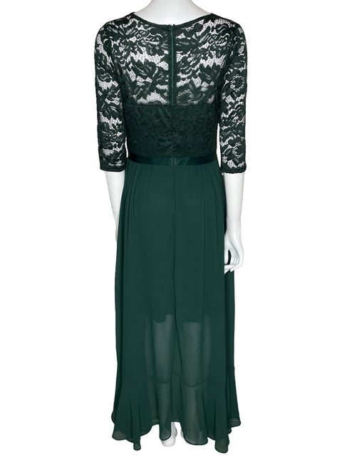 Vestido Bbonlinedress Encaje Asimétrico Verde-Talla L