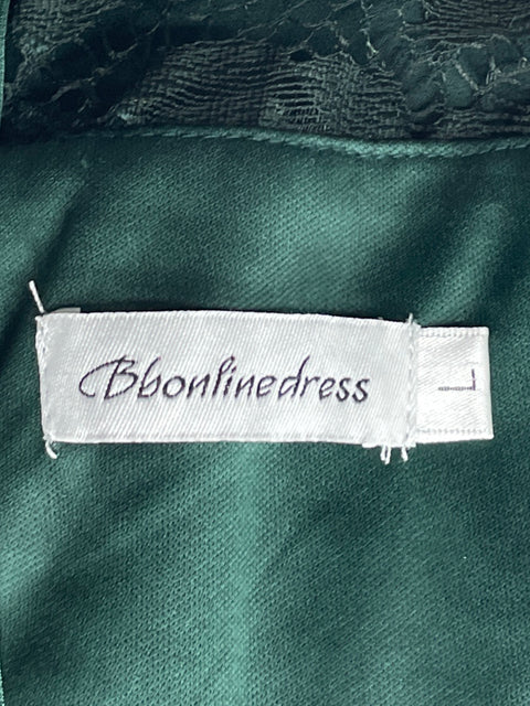 Vestido Bbonlinedress Encaje Asimétrico Verde-Talla L