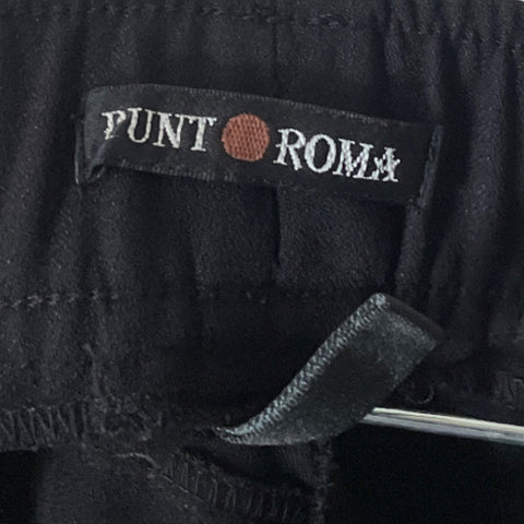 Pantalon Punto Roma Elastico Cordon Negro-Talla L