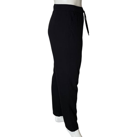 Pantalon Punto Roma Elastico Cordon Negro-Talla L