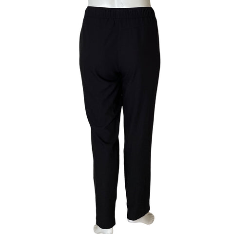 Pantalon Punto Roma Elastico Cordon Negro-Talla L