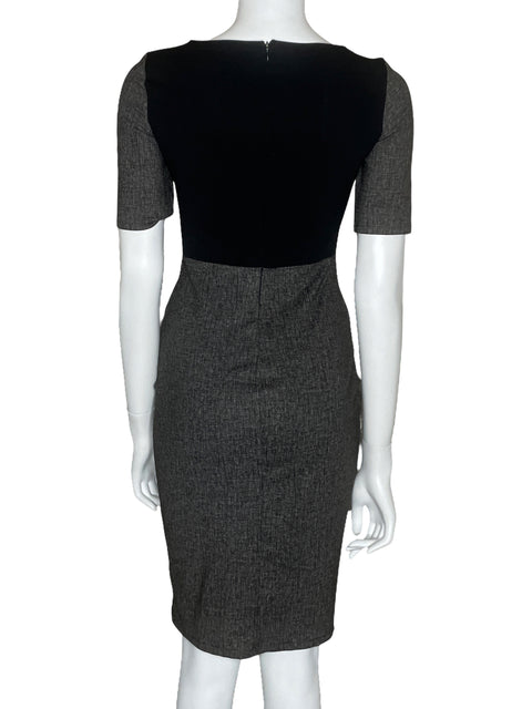 Vestido Zara Midi Ejecutivo Gris-Talla S