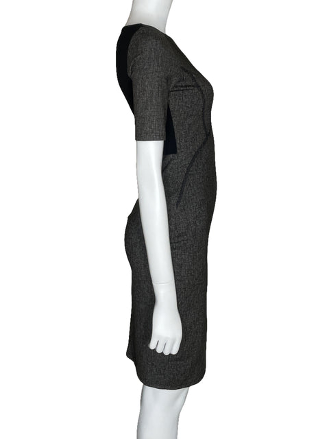Vestido Zara Midi Ejecutivo Gris-Talla S