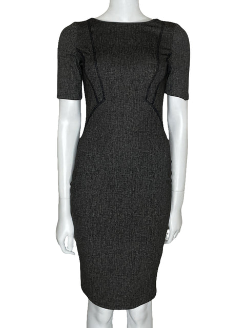 Vestido Zara Midi Ejecutivo Gris-Talla S