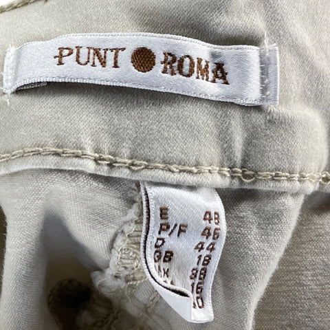 Pantalón Punto Roma Recto Beige-Talla 16