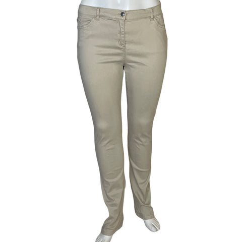 Pantalón Punto Roma Recto Beige-Talla 16