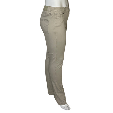 Pantalón Punto Roma Recto Beige-Talla 16