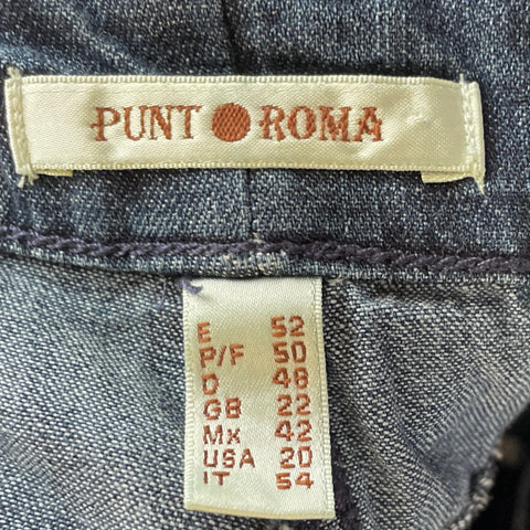 Pantalón Punto Roma Bolsillos Jeans Azul-Talla 20