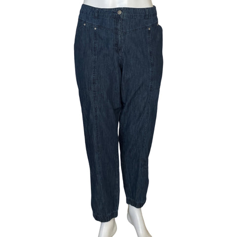 Pantalón Punto Roma Bolsillos Jeans Azul-Talla 20