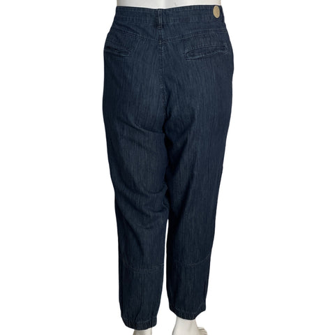 Pantalón Punto Roma Bolsillos Jeans Azul-Talla 20