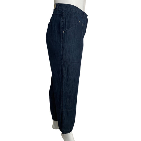 Pantalón Punto Roma Bolsillos Jeans Azul-Talla 20