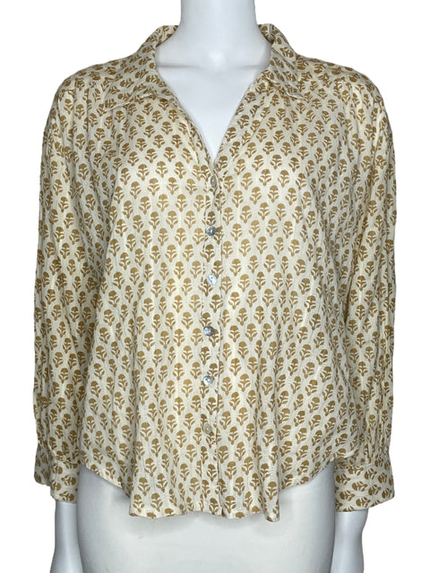 Camisa Natura Estampada Beige-Talla S