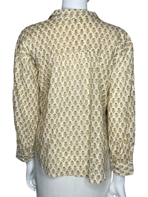 Camisa Natura Estampada Beige-Talla S