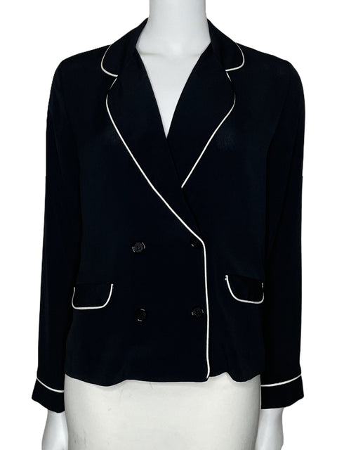 Camisa Zara Estilo Blazer Negro-Talla XS
