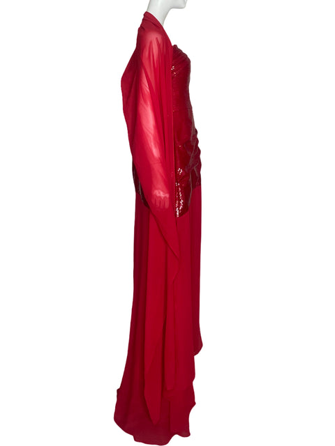 Vestido Tesoro TPS Strapless Lentejuelas 
Rojo-Talla L