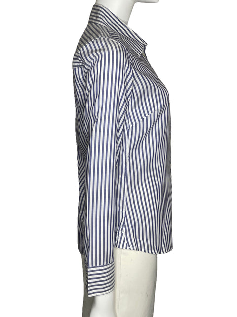 Camisa Carolina Herrera Rayas Manga Larga Blanco-Talla 6