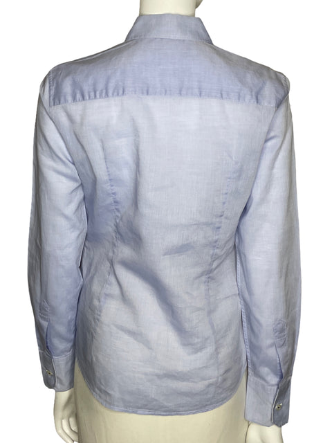Camisa Carolina Herrera Bolsillo Manga larga Azul-Talla 4