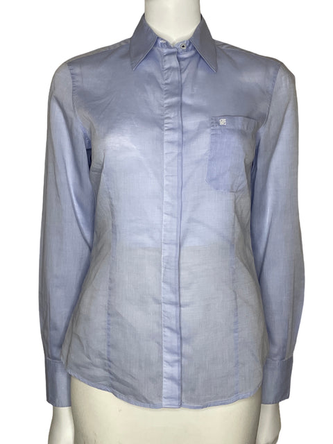 Camisa Carolina Herrera Bolsillo Manga larga Azul-Talla 4