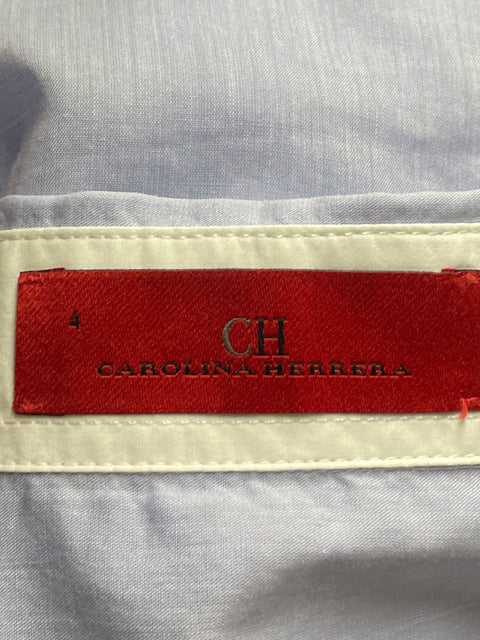 Camisa Carolina Herrera Bolsillo Manga larga Azul-Talla 4