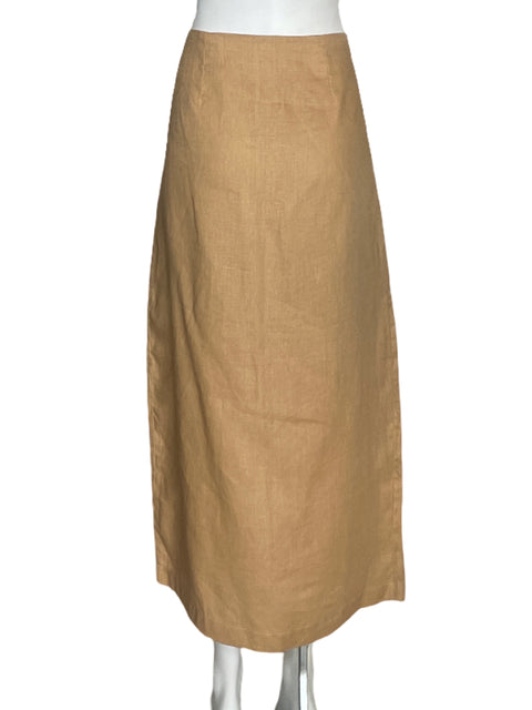 Falda Laetitia Botones Asimetrica Marron-Talla L