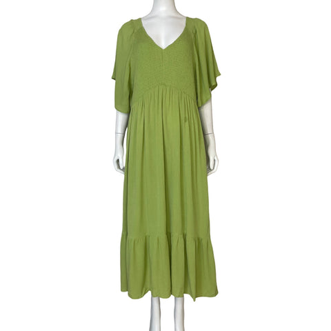 Vestido In Loom Vuelos Verde-Talla 4XL