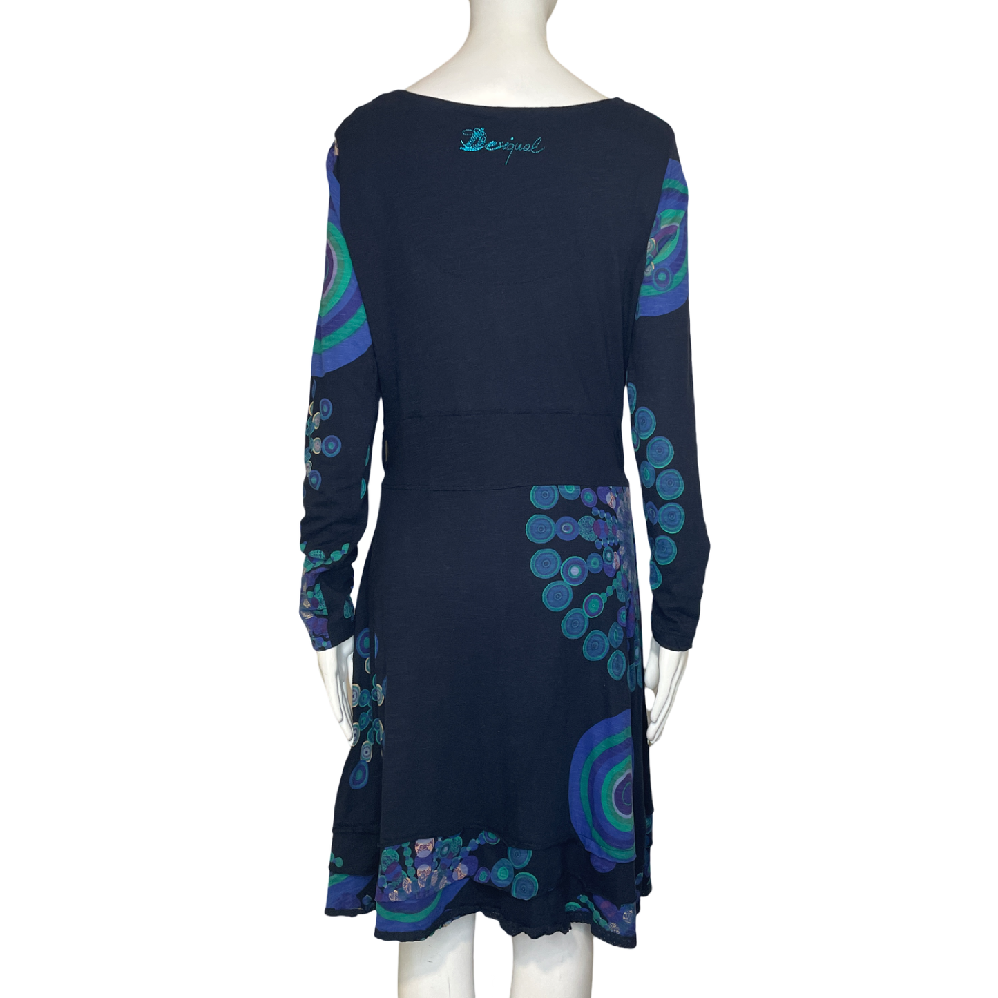 Vestido Desigual Estampado Floral Azul - Talla M