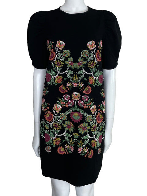 Vestido Zara Floral Bombacho Negro-Talla S