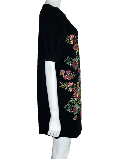 Vestido Zara Floral Bombacho Negro-Talla S